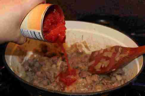 Add diced tomatoes